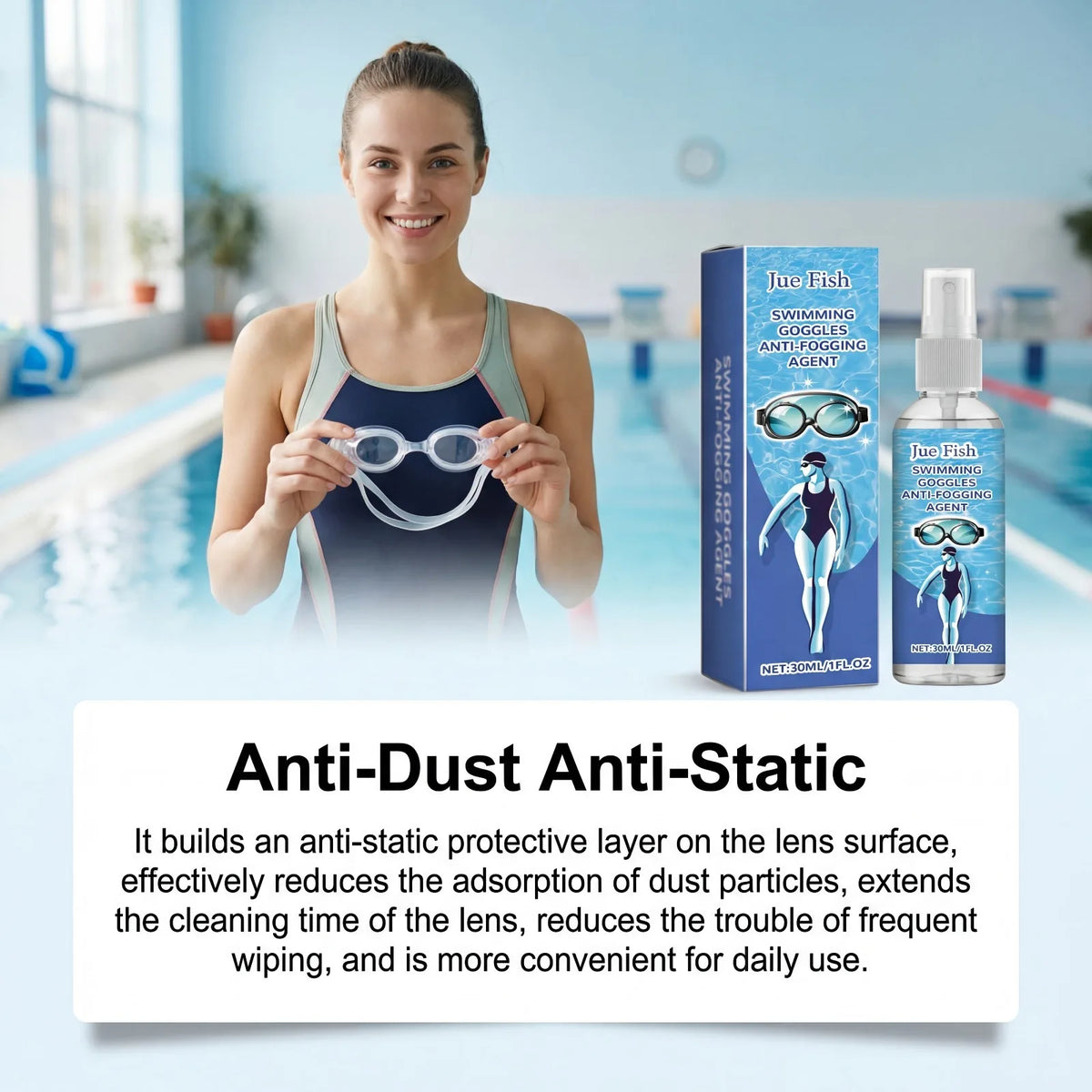 SWANS Anti-Fog Spray for Swim Goggles & Dive Masks 30ml Lens Defogger Spray SWANS