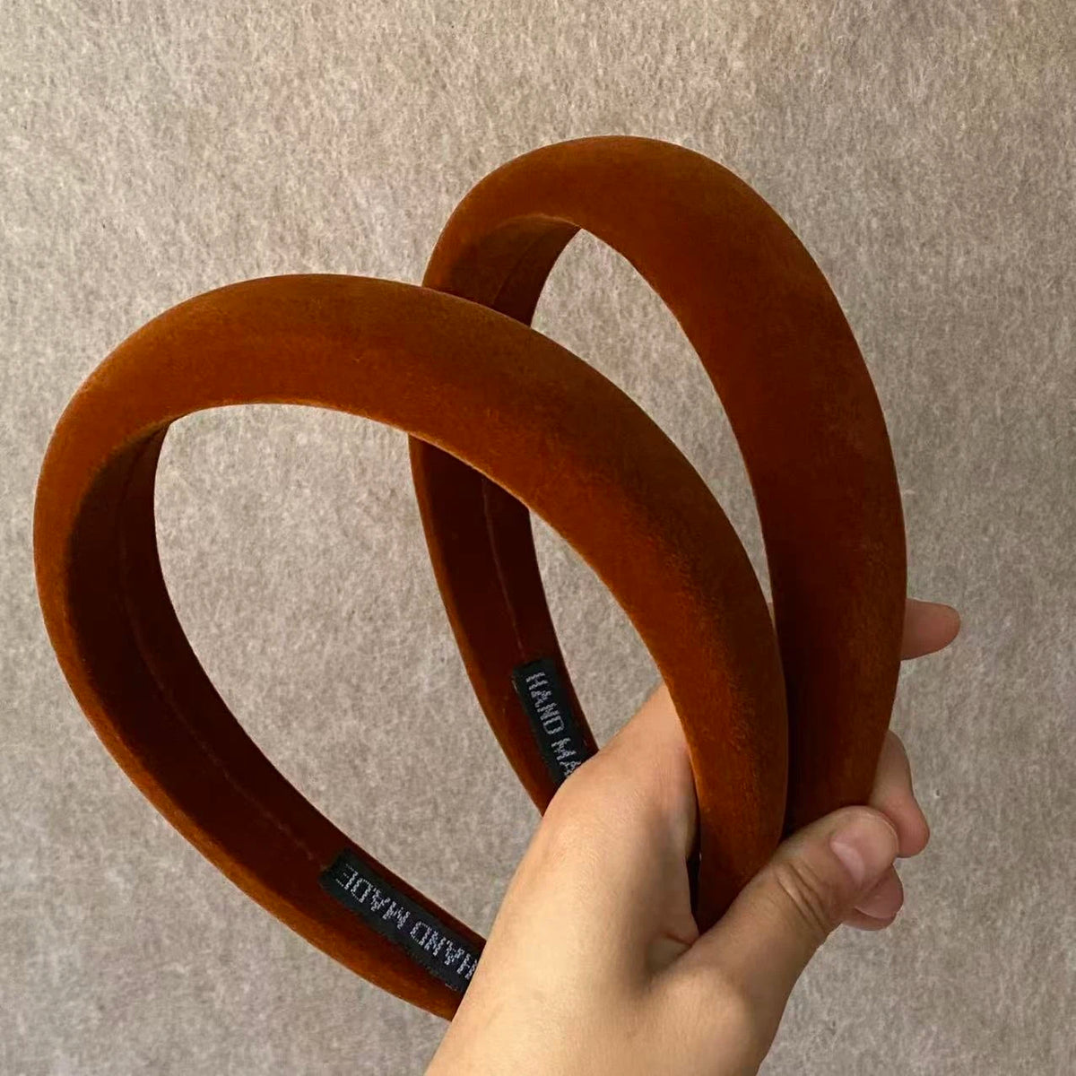 Brown Velvet Headband – Handmade Thick Padded Hair Hoop Velvet Hair Headband SWANS