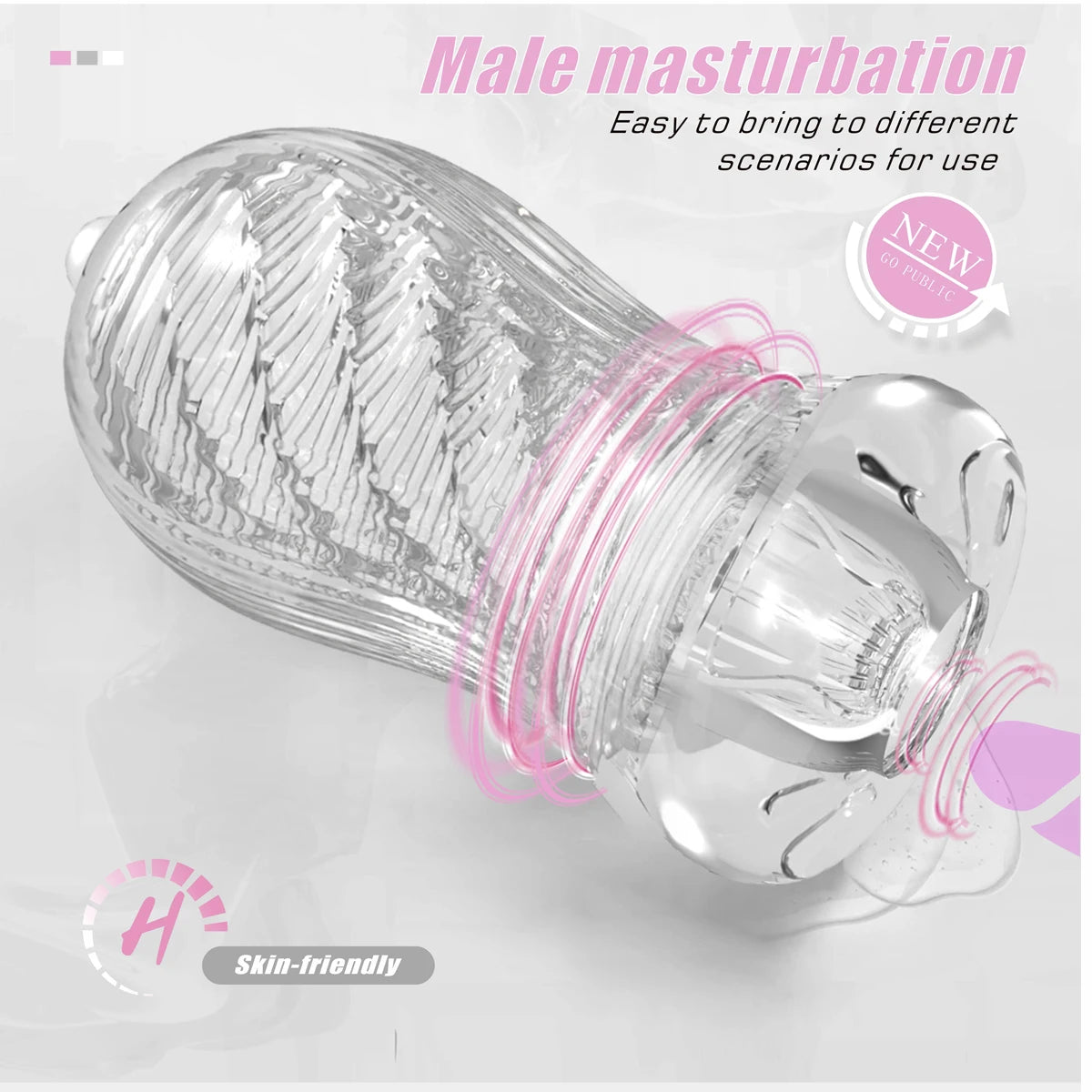 Men's Vacuum Pocket Stroker Cup – Soft TPE Textured Sleeve Male Stroker Cup SWANS
