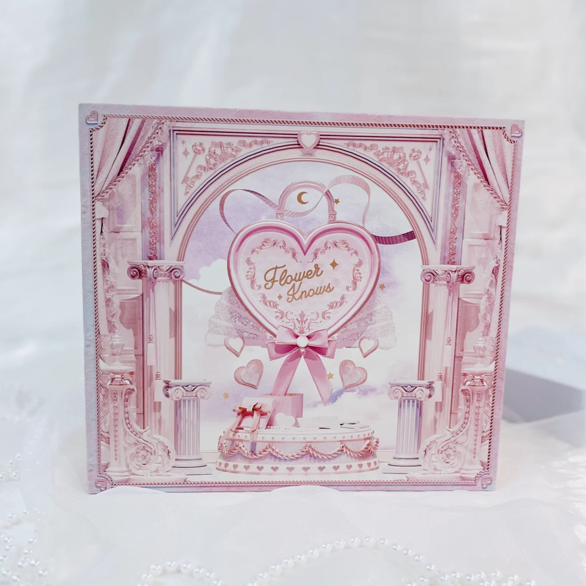 Flower Knows Limited Edition Pink Wooden Gift Box | Collectible Makeup Gift Box SWANS