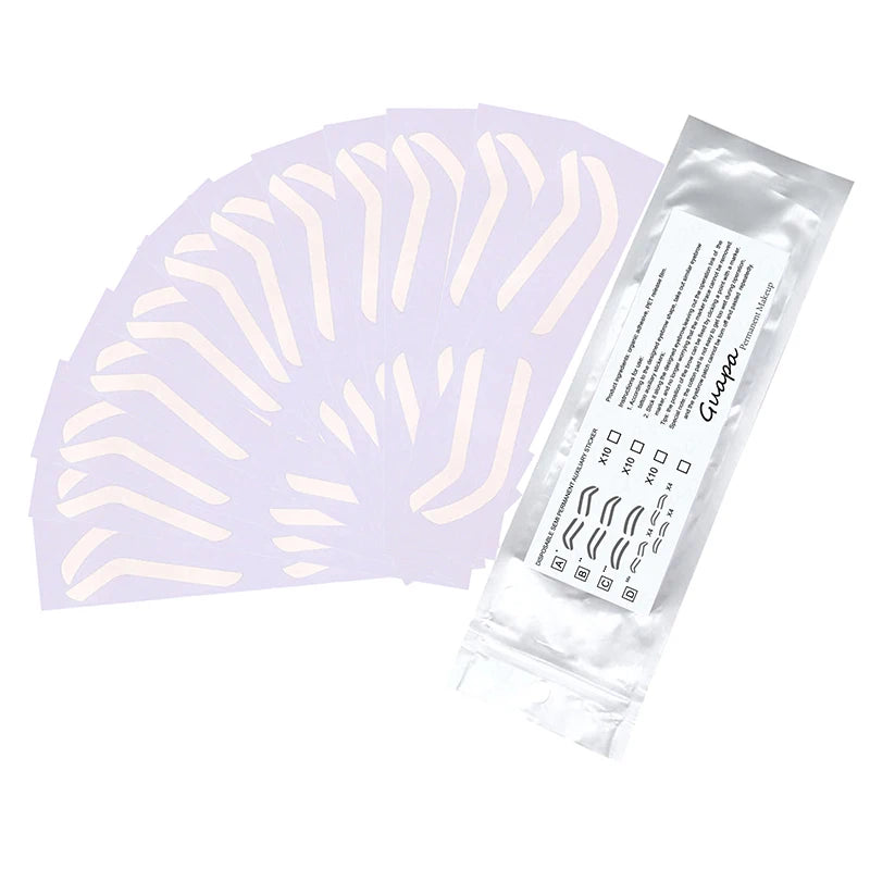 10-Pair Eyebrow Stencil Stickers – Microblading Brow Shape Eyebrow Stencil Stickers SWANS