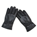 PU Leather Winter Gloves – Touchscreen Warm Full Finger Winter Gloves SWANS Black