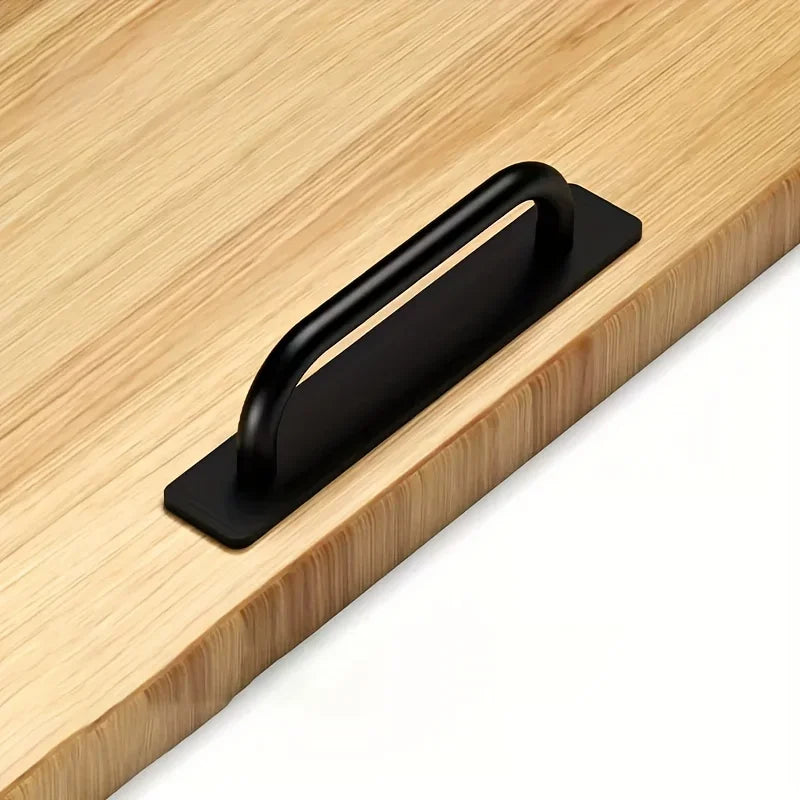 Self-Stick Cabinet Handles 5.8" No-Drill Adhesive Drawer Pulls Adhesive Cabinet Handles SWANS black-1pc