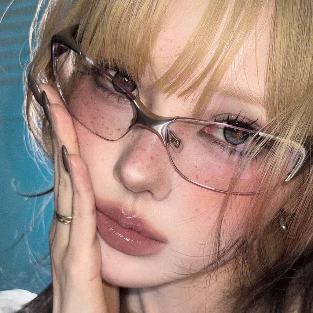 TOYEARN Y2K Cyberpunk Metal Sunglasses UV400 Unisex Punk Shades Fashion Sunglasses SWANS