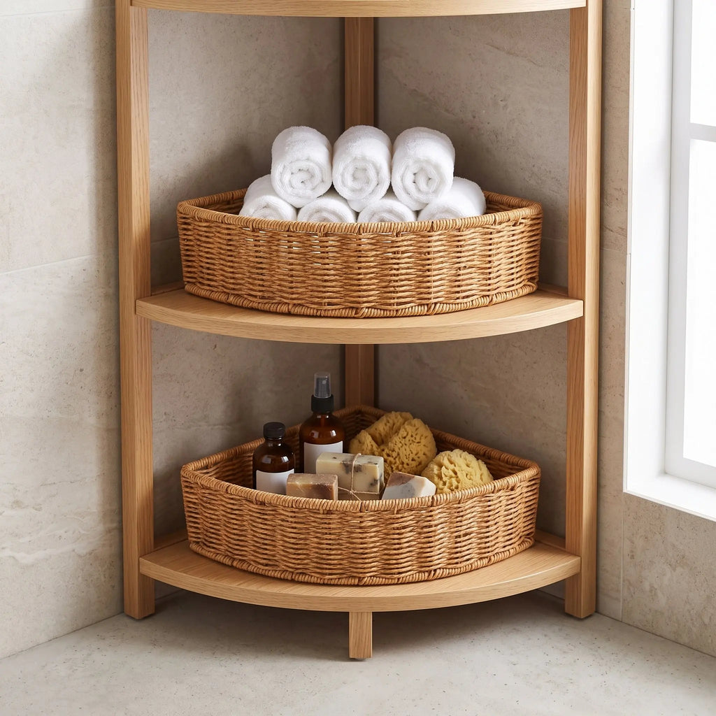 2-Pack Triangle Corner Storage Baskets – Bathroom & Kitchen Organizer Corner Storage Basket SWANS Default Title