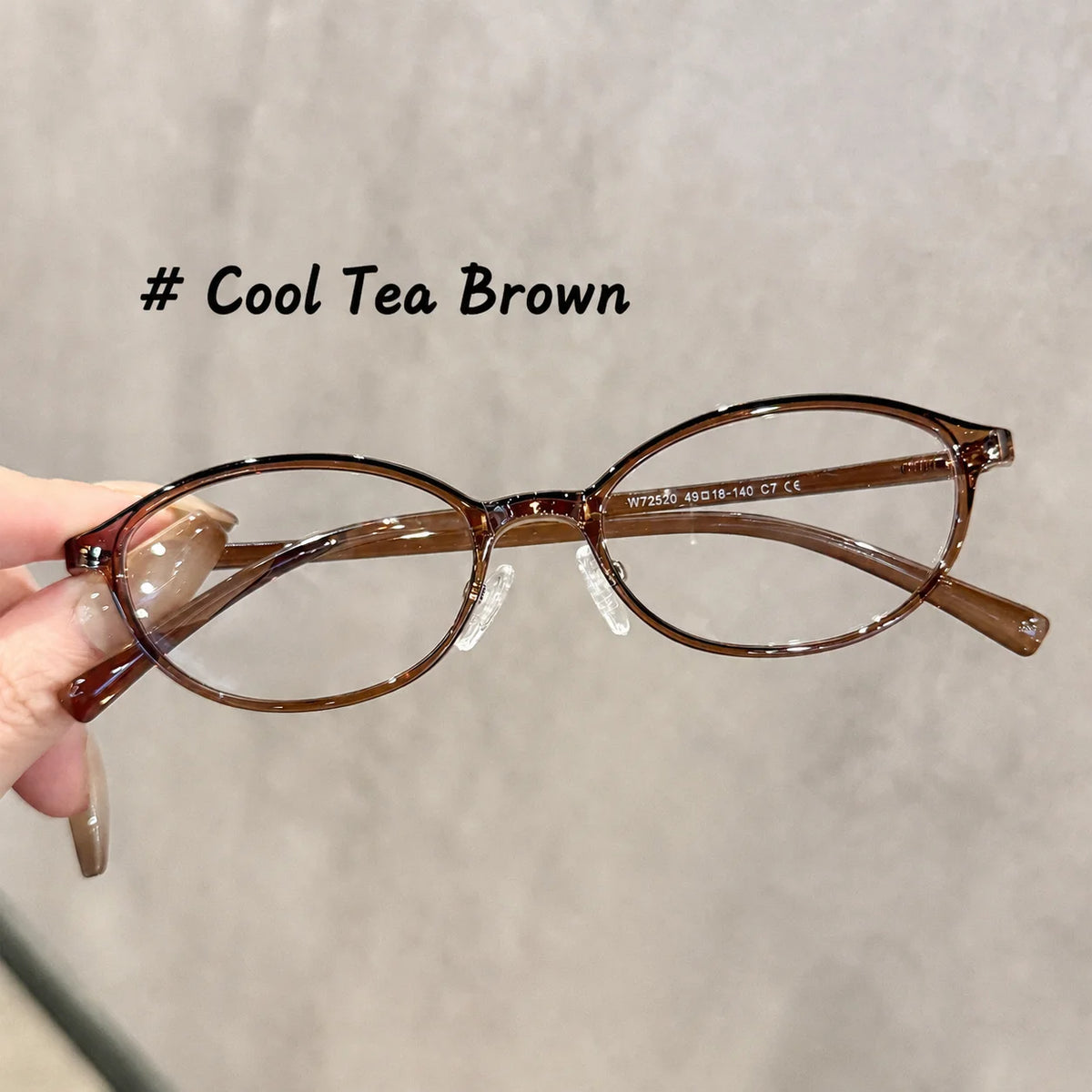 TR90 Blue Light Blocking Eyeglass Frames – Vintage Oval Eyeglass Frames SWANS Cool Brown