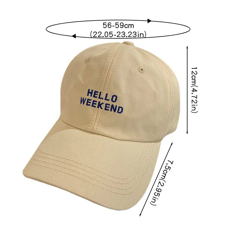 HELLO WEEKEND Embroidery Baseball Cap – Unisex Adjustable Hat Baseball Cap SWANS