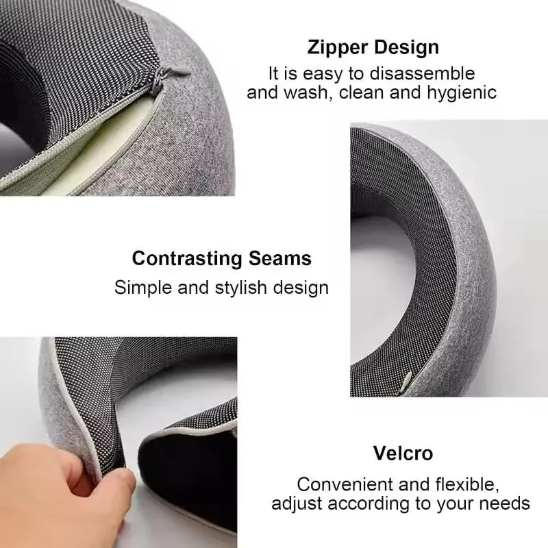 Memory Foam Travel Neck Pillow – Adjustable U-Shape Support Travel Neck Pillow SWANS