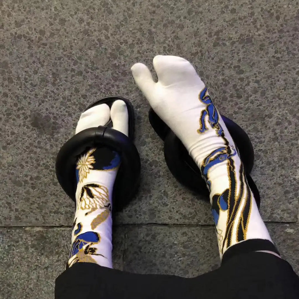 Women's Cartoon Cotton Two-Toe Tabi Socks | Japanese Harajuku Tabi Toe Socks SWANS
