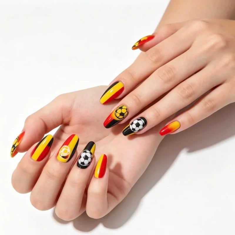 Germany Soccer Press-On Nails – Removable False Nails Set Press-On Nails SWANS