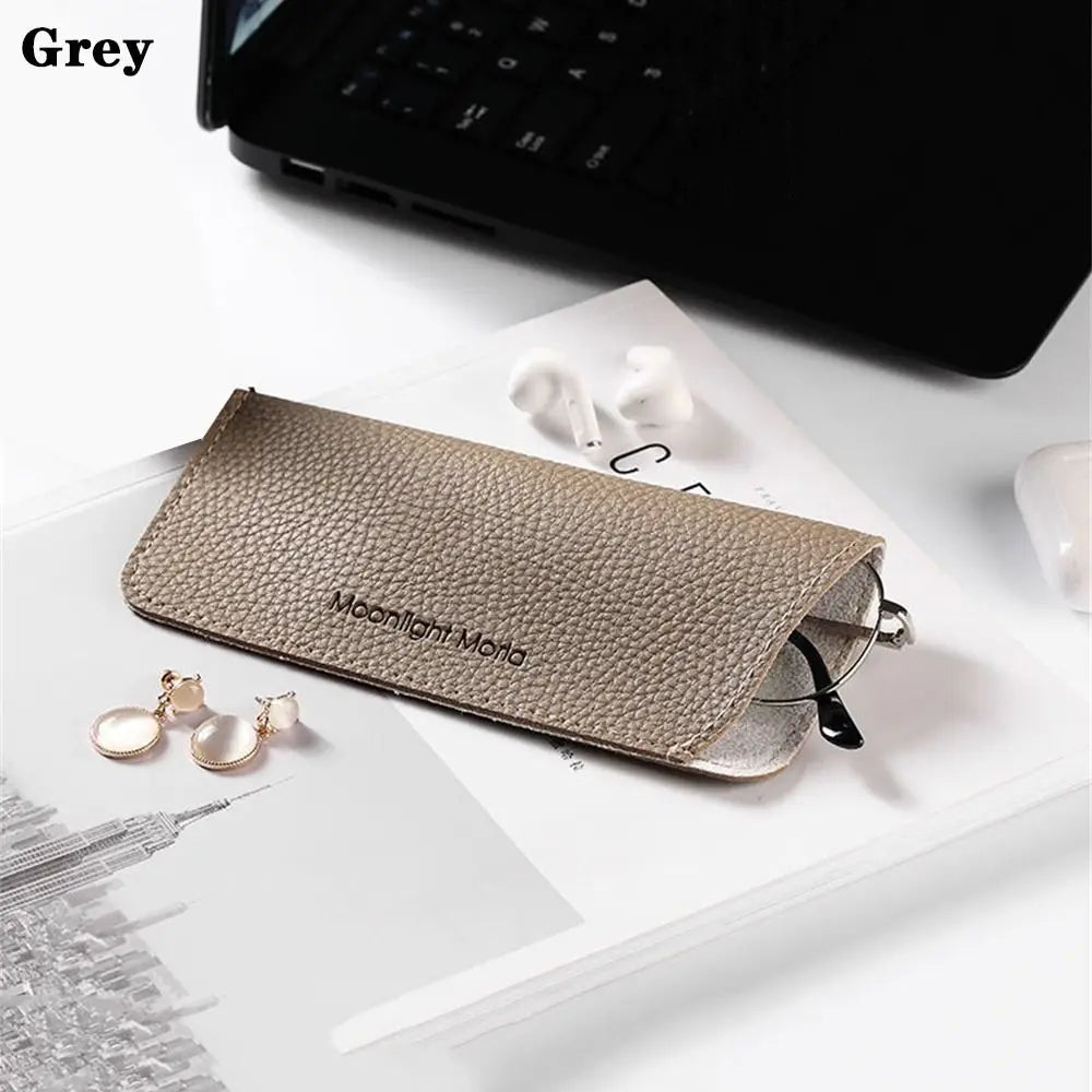Soft PU Leather Glasses Case – Unisex Eyewear Pouch Bag Eyewear Case SWANS grey