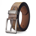 Men's PU Leather Belt Metal Pin Buckle – Casual & Business Men's Leather Belt SWANS Khaki-A 120cm