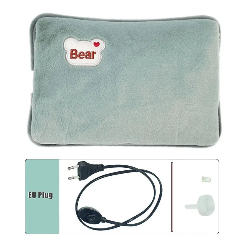 YTYIN USB Electric Hot Water Bottle Heating Pad – Plush Warmer Electric Heating Pad SWANS 220V EU GREEN