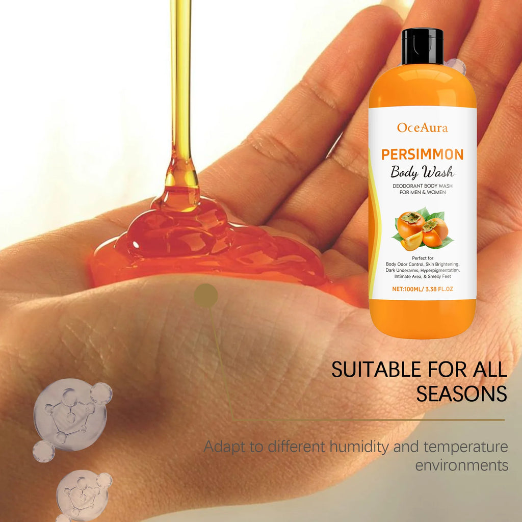 OceAura Persimmon Body Wash – Exfoliating Shower Gel 100ml Exfoliating Shower Gel SWANS