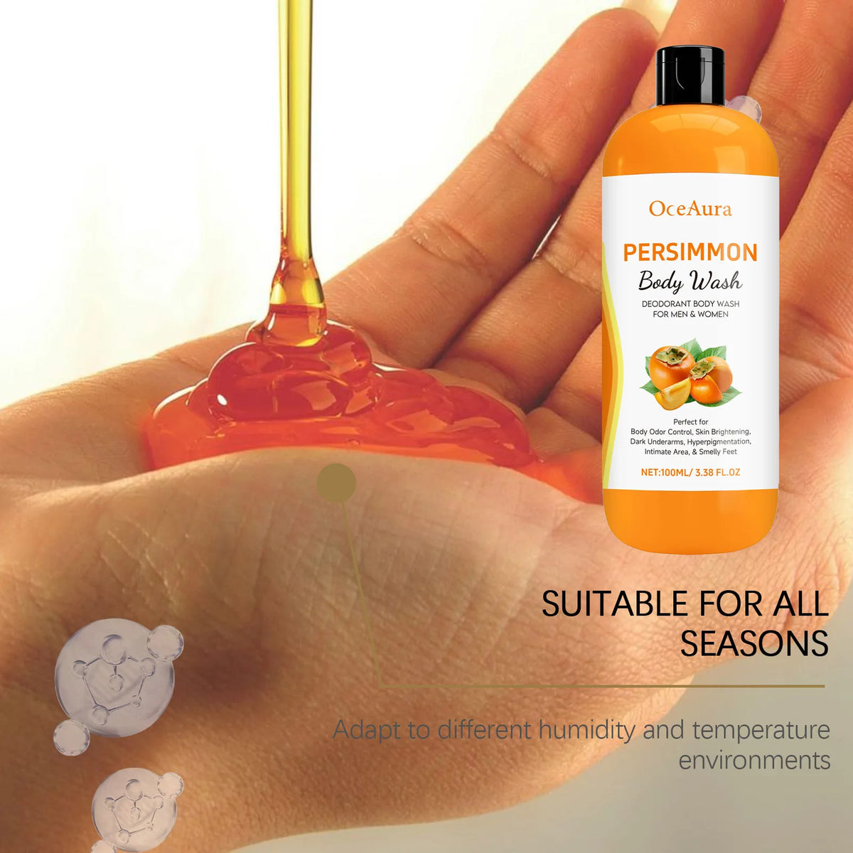 OceAura Persimmon Body Wash – Exfoliating Shower Gel 100ml Exfoliating Shower Gel SWANS