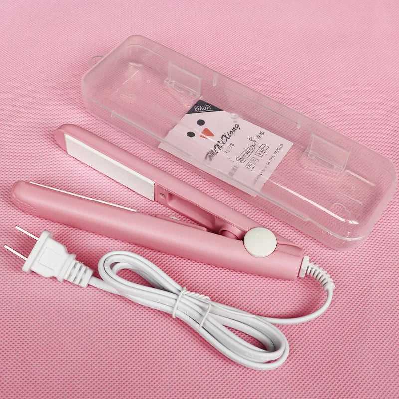 YIBER Mini Ceramic Hair Straightener & Curler – Portable Flat Iron Hair Straightener SWANS Pink UK China Mainland