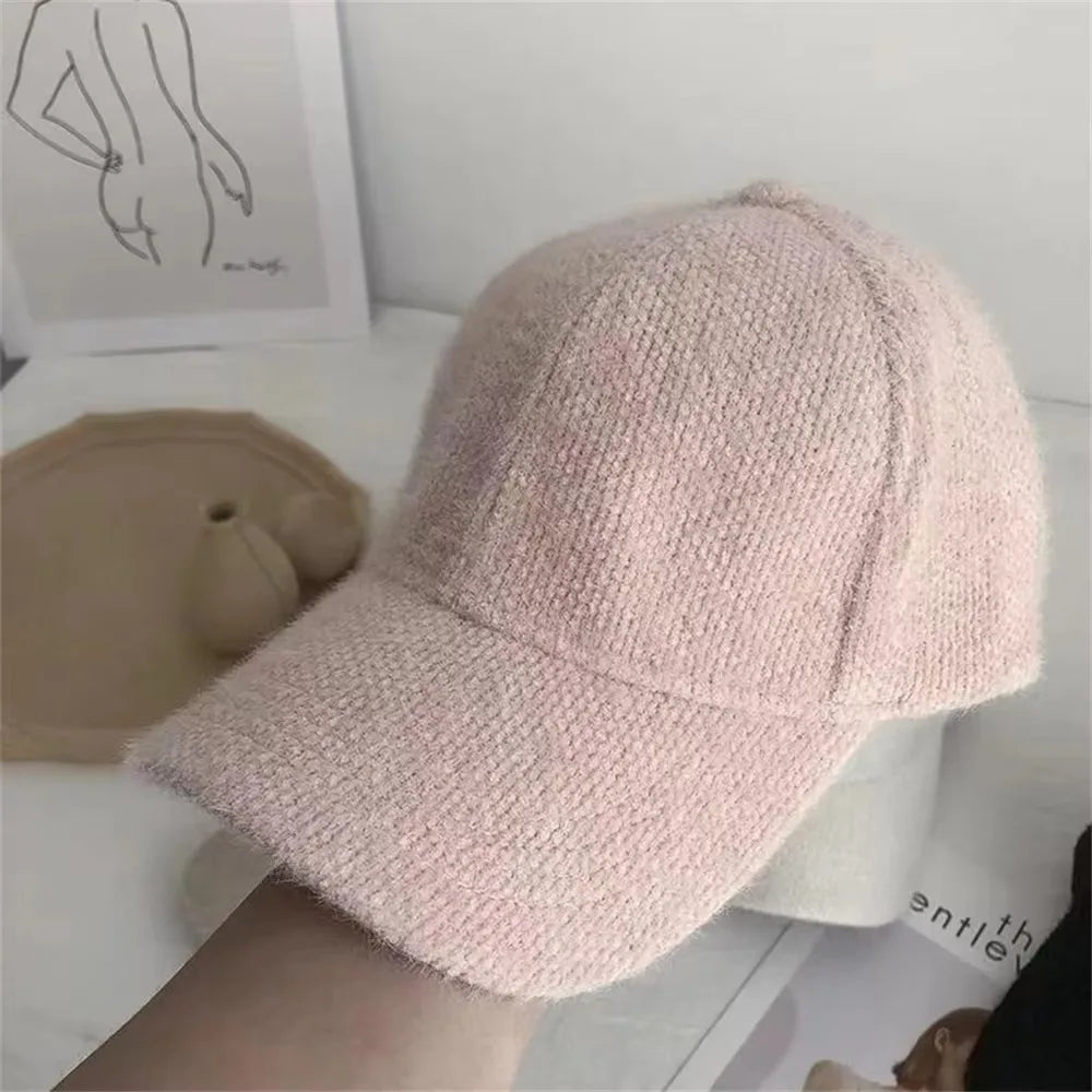 Women's Plush Baseball Cap – Warm Adjustable Visor Hat Baseball Cap SWANS