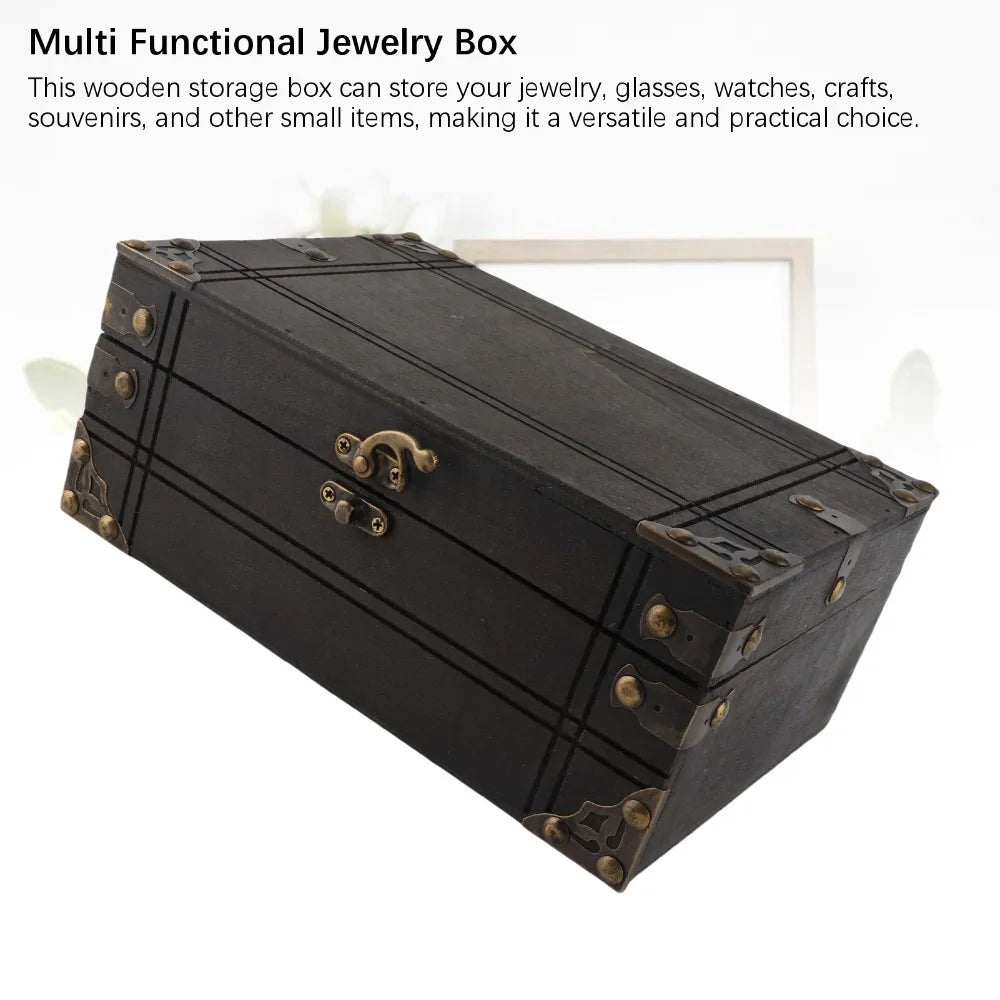 Wooden Keepsake Box with Lid – Vintage Treasure Chest Storage Wooden Keepsake Box SWANS