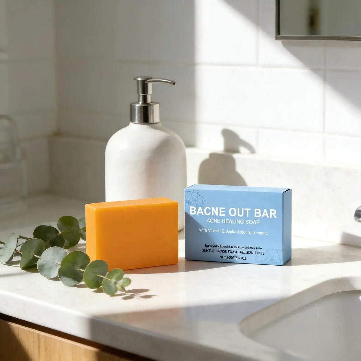 SWANS Turmeric Vitamin C Soap Bar – Oil Control & Brightening Exfoliating Soap Bar SWANS