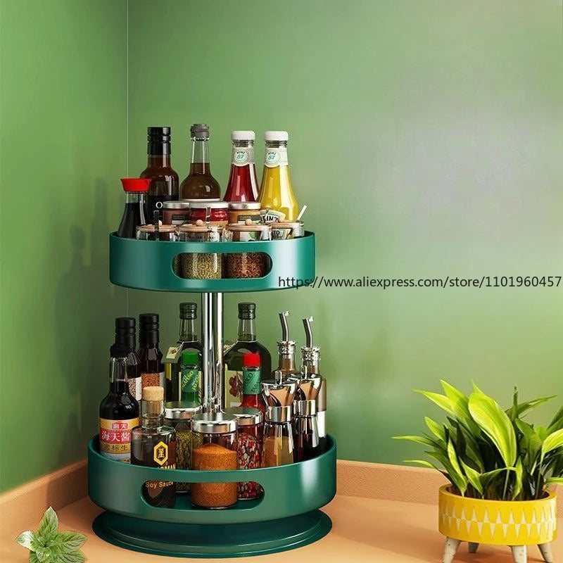 SWANS Rotatable Multi-Tier Spice Rack Countertop Organizer Spice Rack Organizer SWANS