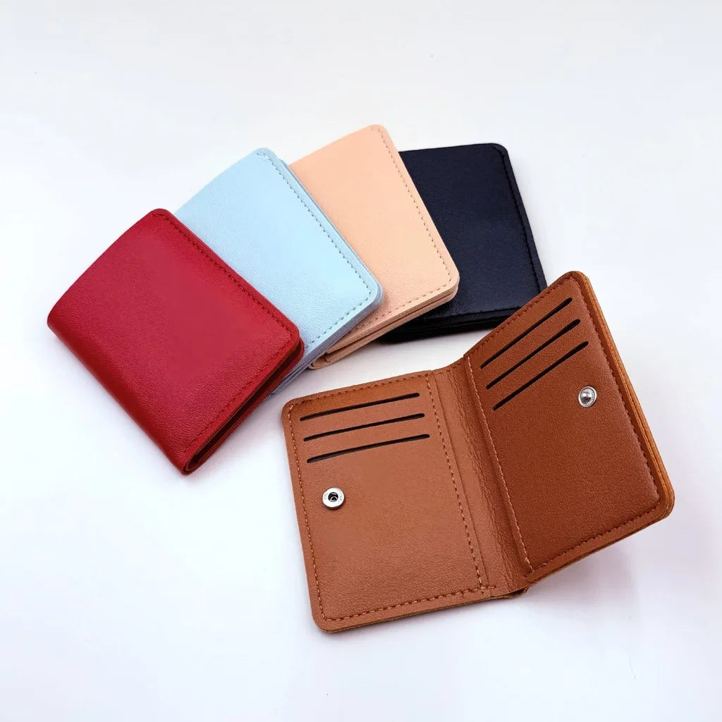 Women's Slim Bifold Wallet – PU Leather, 8 Card Slots Bifold Wallet SWANS
