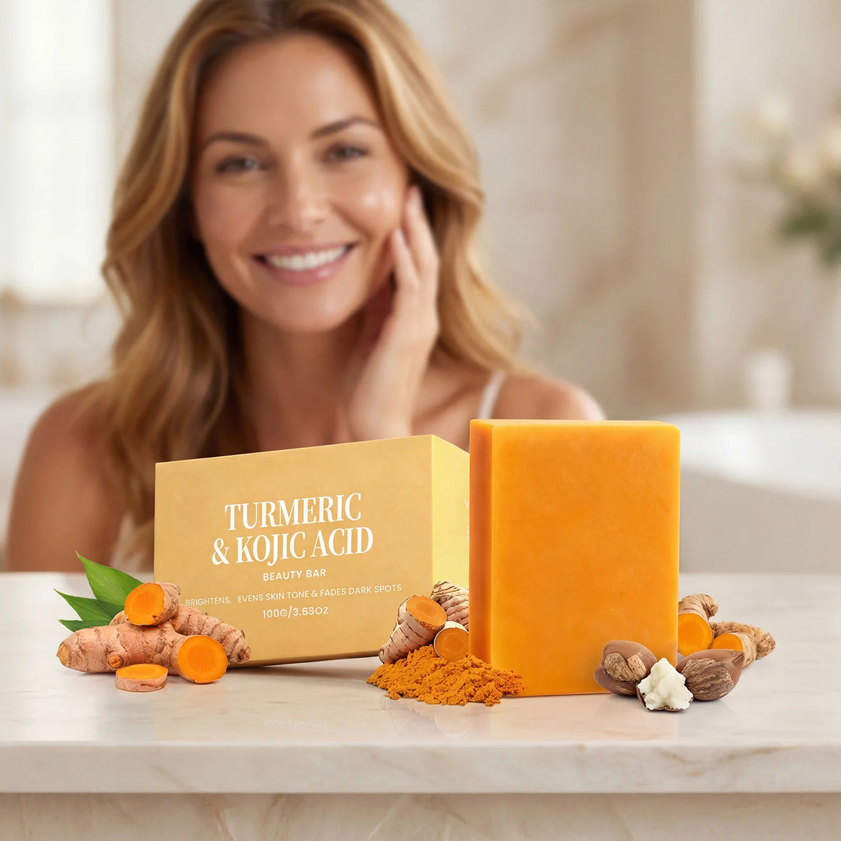 Turmeric Kojic Acid Brightening Soap – Face & Body Bar Brightening Bar Soap SWANS