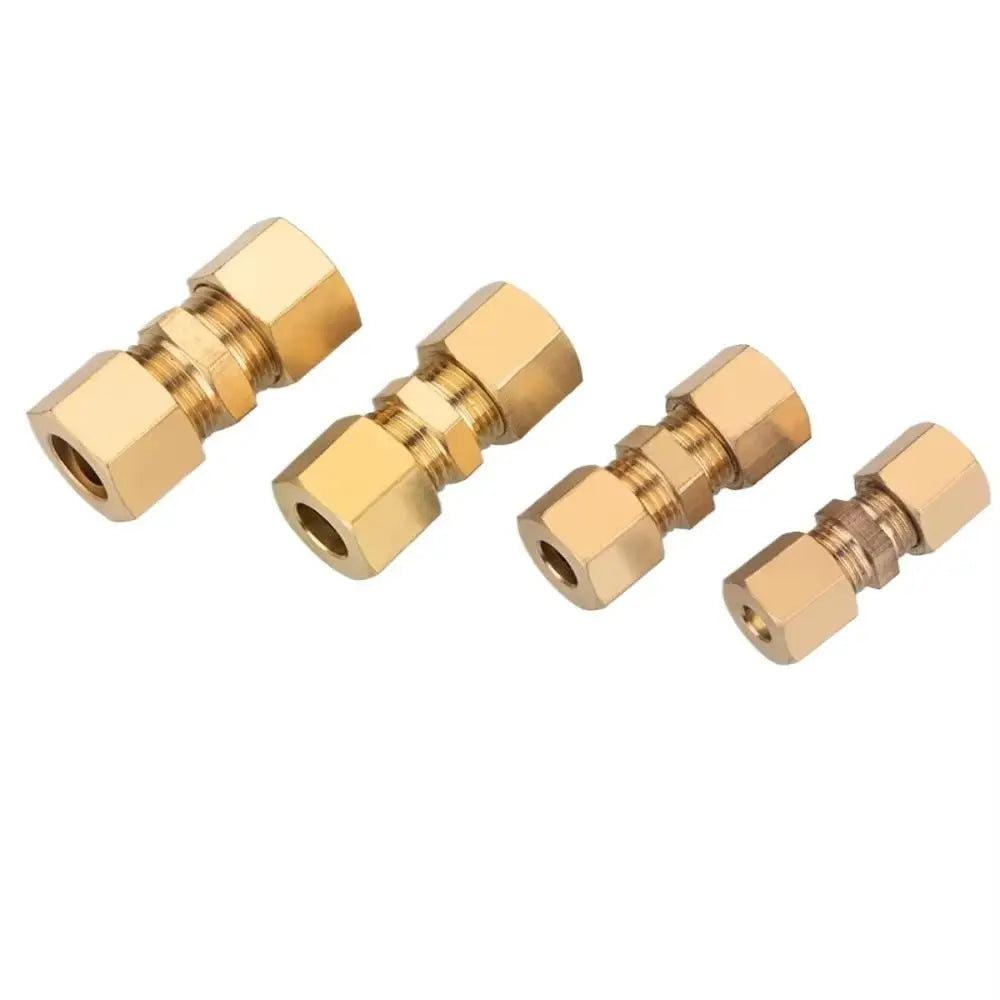 Brass Compression Straight Fitting – Multiple Sizes Tube Connector Compression Tube Fitting SWANS