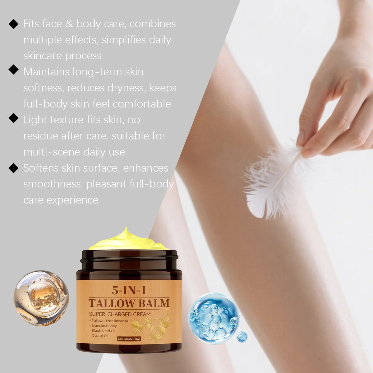 Whipped Tallow & Honey Balm – 5-in-1 Face & Body Moisturizer Skin Balm Moisturizer SWANS