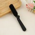 Men's Foldable Bristle Beard Brush & Wood Grooming Comb Beard Grooming Brush SWANS black