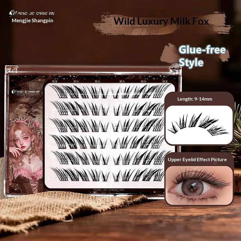 Self-Adhesive Glue-Free Cluster Lashes – Natural Cat Eye Look False Eyelashes SWANS A C