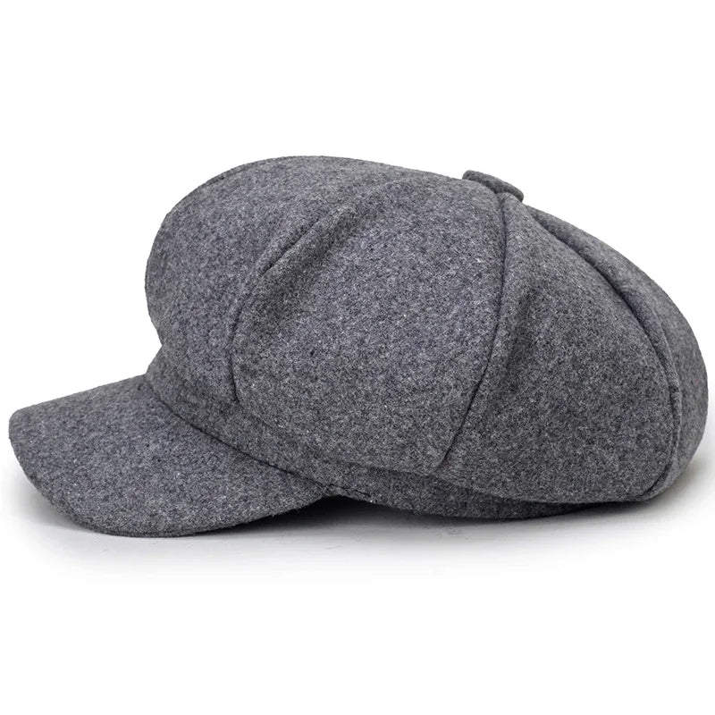 Unisex Solid Color Wool Beret – Windproof Autumn Winter Hat Beret Hat SWANS