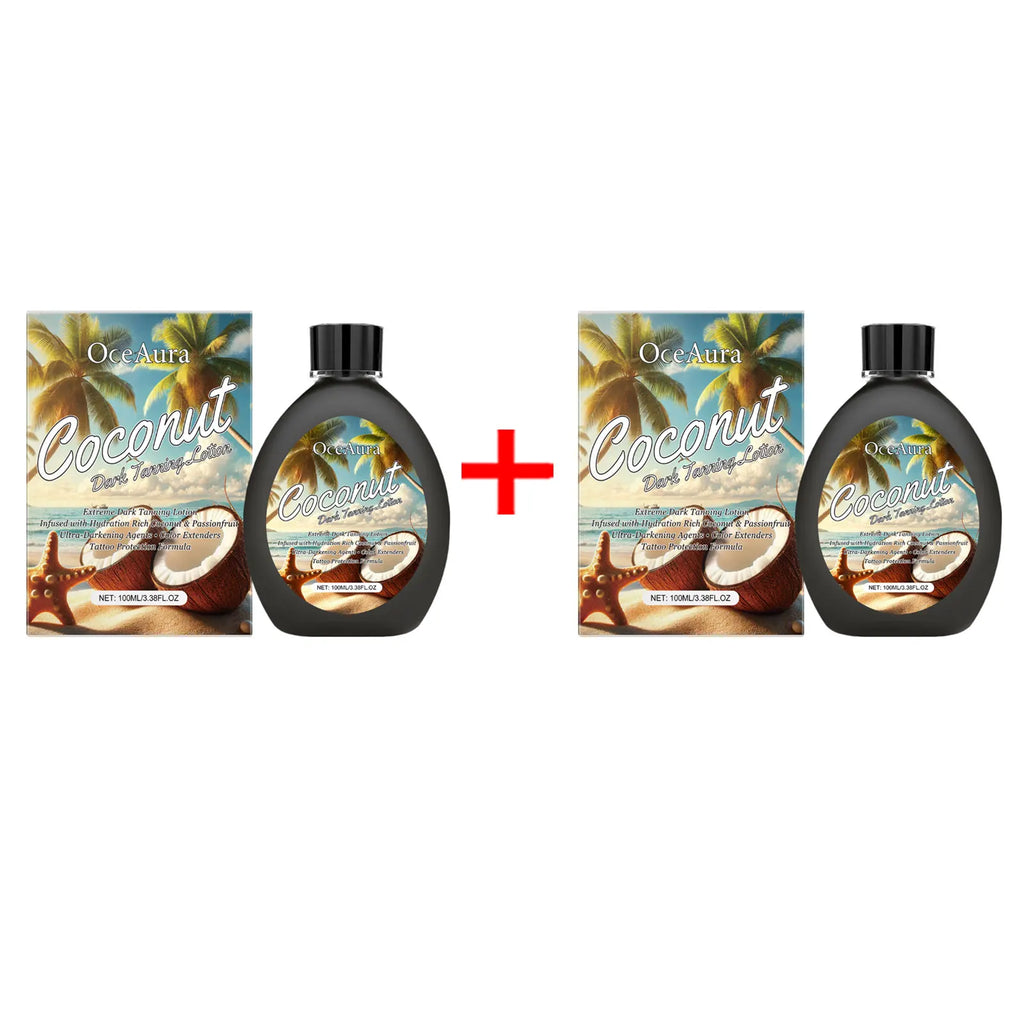 OceAura Coconut Dark Tanning Lotion – Sunless Bronzer Self Tanner Self Tanning Lotion SWANS 200ml Boxed