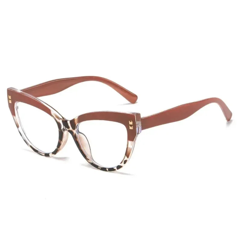 TOYEARN Cat Eye Reading Glasses – Blue Light Blocking Women Reading Glasses SWANS Tea Leopard +150