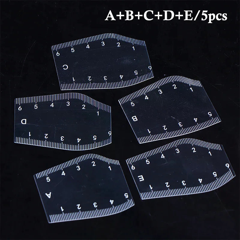 5-Pack Eyebrow Stencil Ruler Set – Brow Shaping Design Tool Eyebrow Stencil Tool SWANS