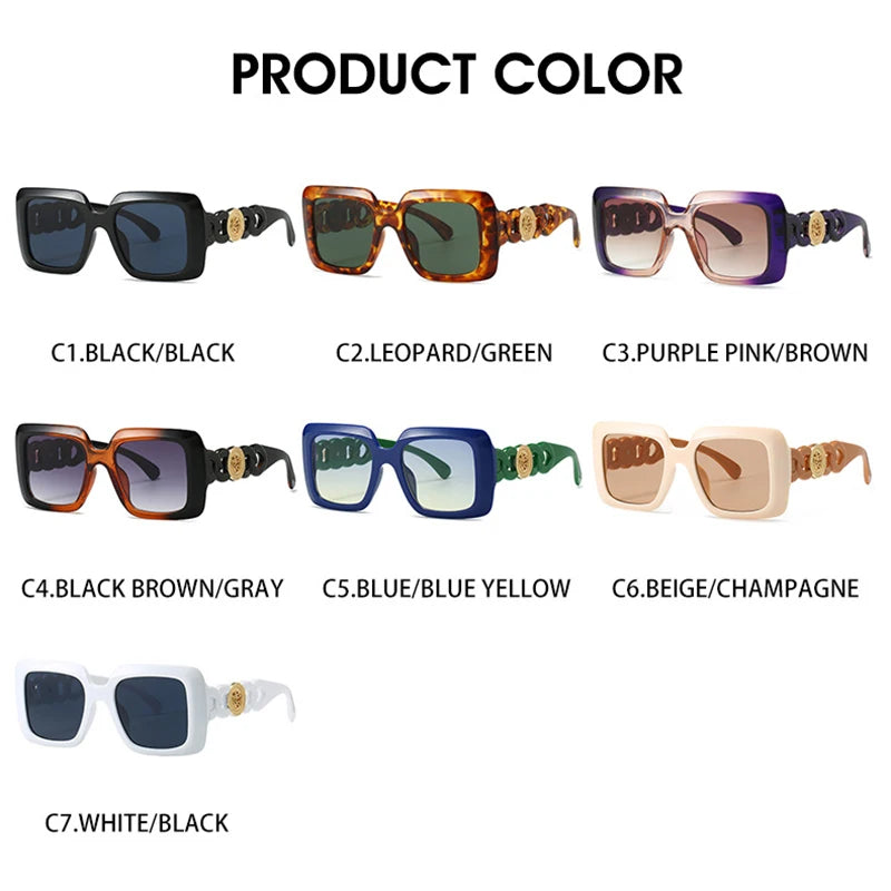 TOYEARN Oversized Square Sunglasses UV400 Vintage Fashion Fashion Sunglasses SWANS