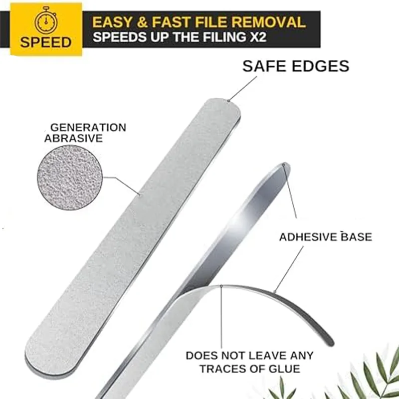 50-Pack Replaceable Emery Board Nail Files + Metal Base | SWANS Nail File Set SWANS
