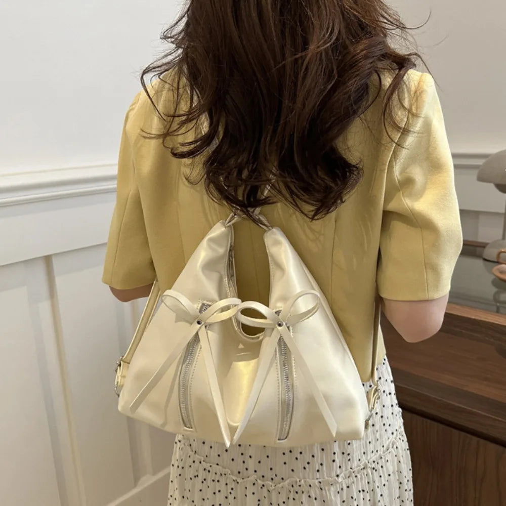 Large Capacity PU Leather Shoulder Bag – Bowknot Retro Tote Shoulder Tote Bag SWANS