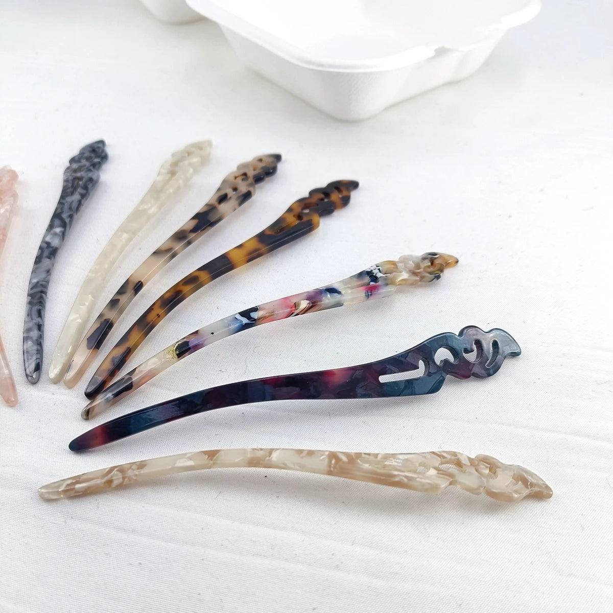 Marble Acetate Hair Stick Clip for Women – Colorful Style Hair Stick Clip SWANS