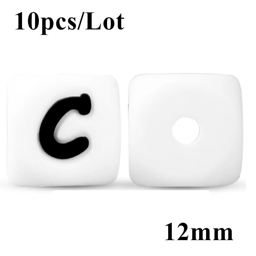 12mm Silicone Letter Beads – DIY Alphabet Jewelry Making Beads Alphabet Craft Beads SWANS C