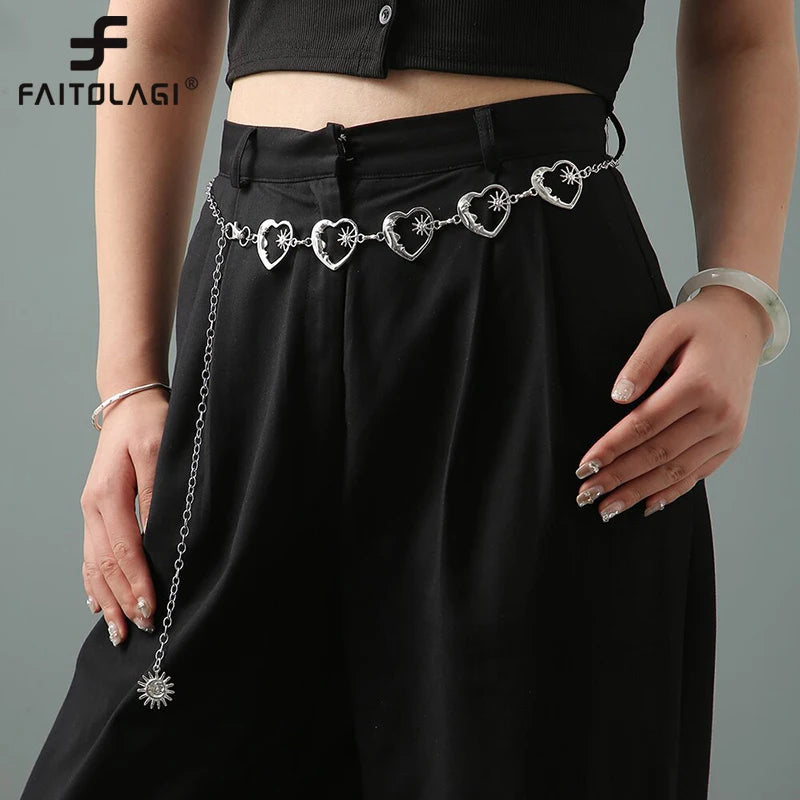 Moon Star Metal Waist Chain Belt – Women's Body Chain Body Chain Belt SWANS
