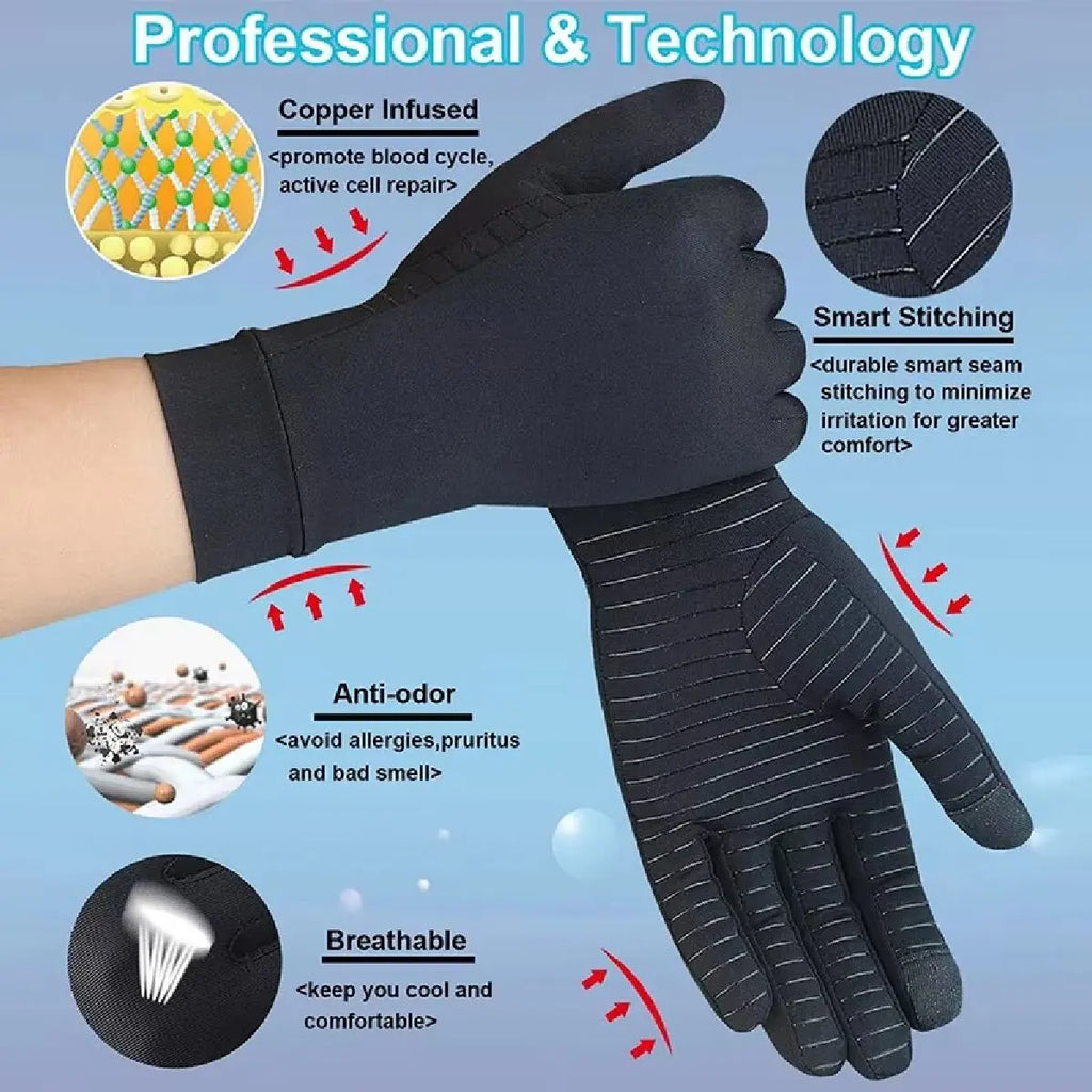 SWANS Copper-Infused Touchscreen Gloves – Unisex 1 Pair Compression Gloves SWANS