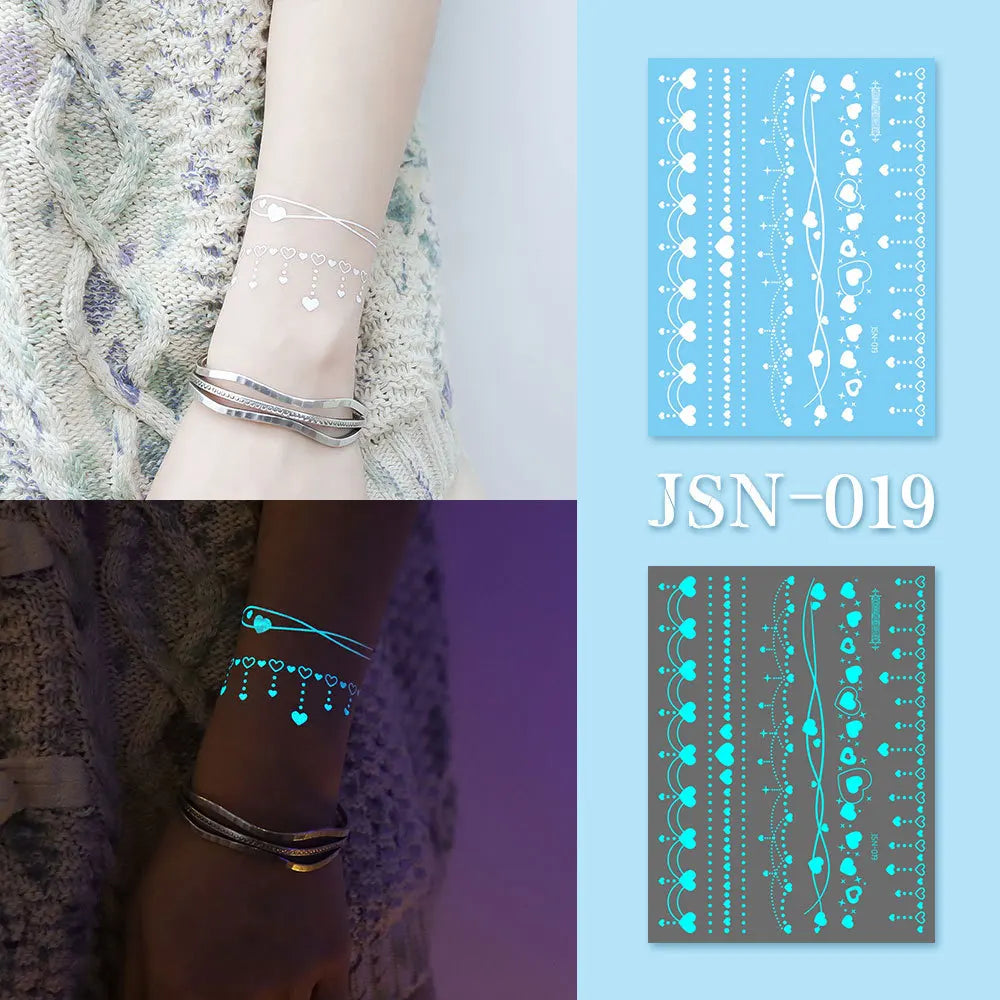 Luminous Glow Temporary Tattoo Stickers – Face, Arm & Body Temporary Tattoo Sticker SWANS 19