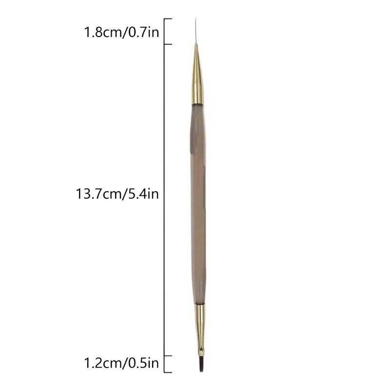 YOVIP Dual-End Nail Art Liner & Grid Brush – DIY Design Nail Art Brush SWANS 1Pcs