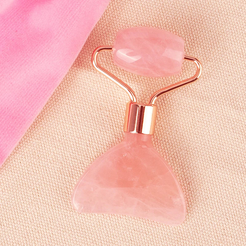 YOVIP Double Head Jade Face Roller & Massage Stick Jade Face Roller SWANS Pink
