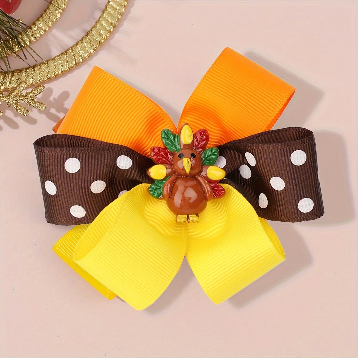 Thanksgiving Turkey Glitter Bow Hair Clip for Toddler Girls Holiday Hair Clip SWANS