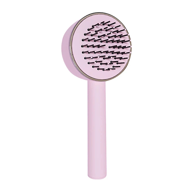 YIBER Self-Cleaning Detangling Hair Brush & Scalp Massager Detangling Hair Brush SWANS Pink China Mainland