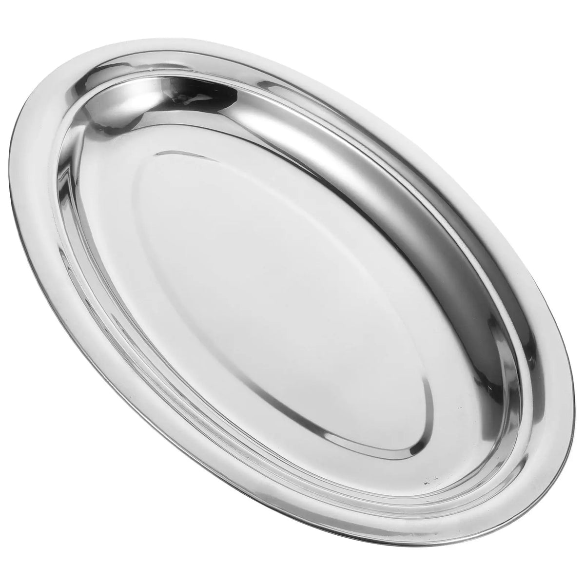 WINOMO Stainless Steel Oval Serving Tray – 35cm Dinner Plate Serving Tray SWANS Default Title