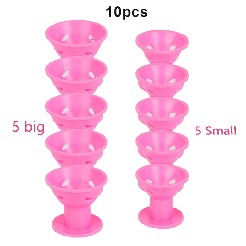 10-Pack Heatless Foam Hair Curlers – Soft Sleeping Curl Rollers Hair Curlers SWANS 5 big 5 small