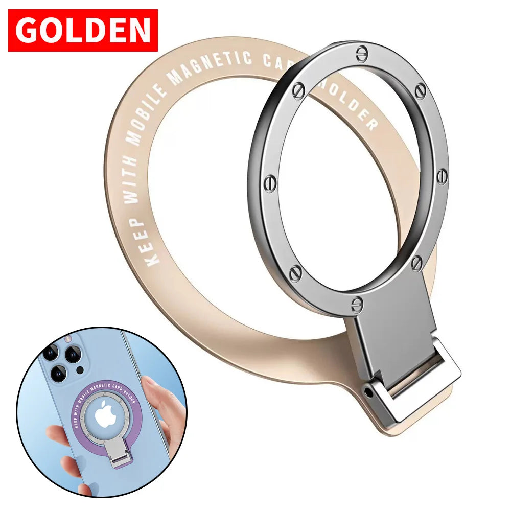 Ultra Thin Magnetic Ring Buckle Phone Holder – Metal Folding Phone Ring Holder SWANS GOLDEN