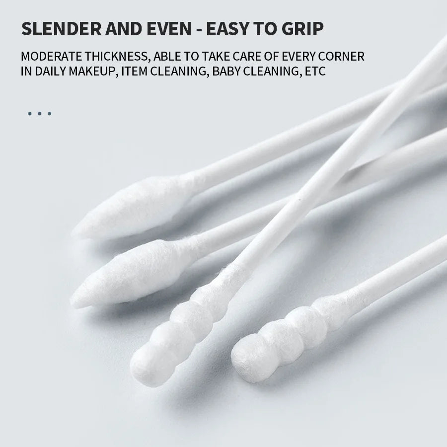 SWANS 200-Pack Double-Ended Cotton Swabs – Makeup & Cleaning Cotton Swabs SWANS